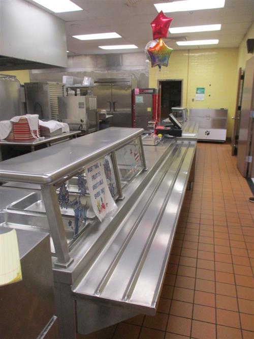 Image of a cafeteria kitchen contents that are part of the auction.