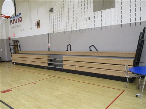 Image of GCPS gym bleachers that are part of the auction.